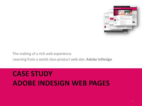 Adobe Indesign Website Case Study Behance