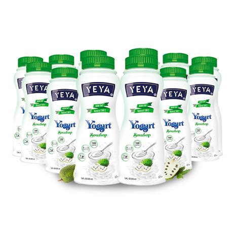 Combo Yogurt pasteurizado sin grasa 100 natural sabor guanábana Yeya 12 x 225 ml