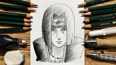 How To Draw Itachi Uchiha With Pencils Easy Step By Step Tutorial