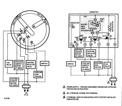 Turns on the circulating fan in most forced air heating and cooling systems. Honeywell Thermostat Model 4608 Wiring Diagram