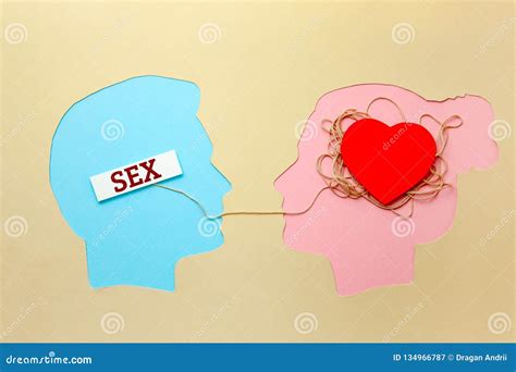 The Man In The Head Only Sex In The Girl In The Head Love Profile Men And Women Stock Image