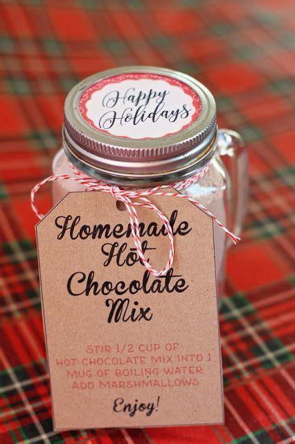 Homemade Hot Chocolate Mix Recipe With Printable Holiday Lid Labels And Directions Tag