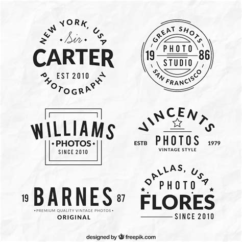 Free Vector Collection Of Vintage Photography Logo