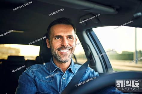 Handsome Man Driving A Car Stock Photo Picture And Royalty Free Image