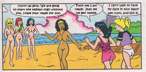 Rule 34 6 Girls 6girls Archie Comics Beach Betty And Veronica Betty Cooper Black Hair Blonde