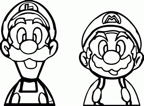 Mario Coloring Pages Print Super Luigi Brothers Without Wonder Sketch