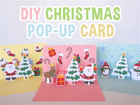 Diy Christmas Pop Up Card For Kids Party With Unicorns