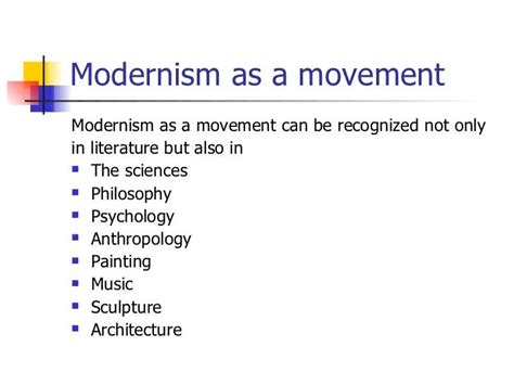 What Is Modernism In Literature Slide Share