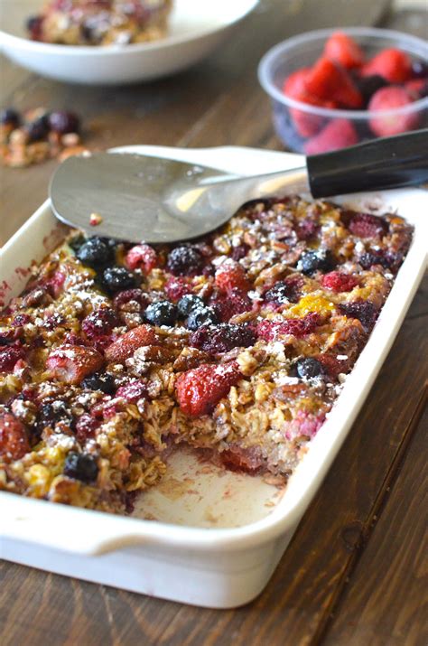 Baked Berry Oatmeal Recipe With Images Berry Oatmeal Healthy Baking Recipes