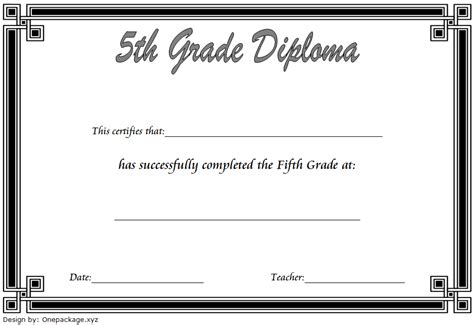 5th Grade Graduation Certificate Template 1 Graduation Certificate