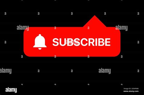 Youtube Subscribe Red Flat Button Vector Illustration On Black