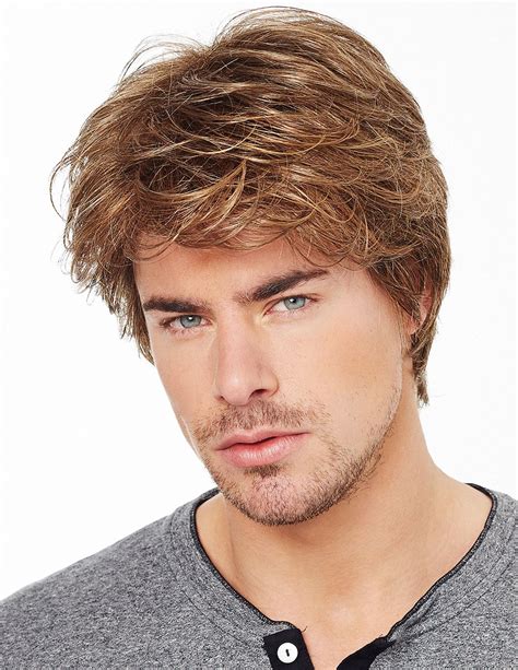 Blonde Front Lace Mono Top Fashion Mens Hair Wigs