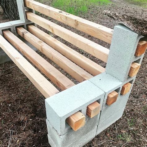 We spotted this clever DIY cinder block + 4X4 bench on campus @stanford