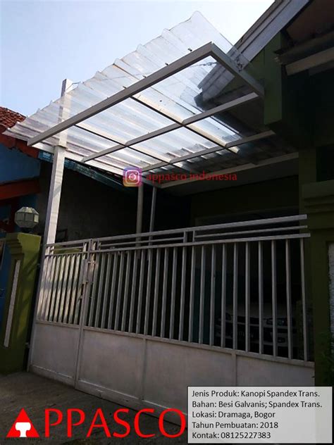 Kanopi Transparan Teras Mobil Atap Spandek Bening di Dramaga Bogor