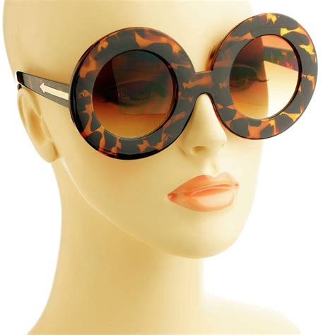 New Retro Celebrity Style Extra Large Oversize Circle Round Sunglasses Tortoise Round