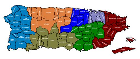 Mapa De Puerto Rico Con Pueblos En Blanco