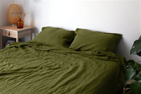 Maybe you would like to learn more about one of these? 3-Piece Linen Bedding Set. Moss Green. Linen duvet cover 2 ...