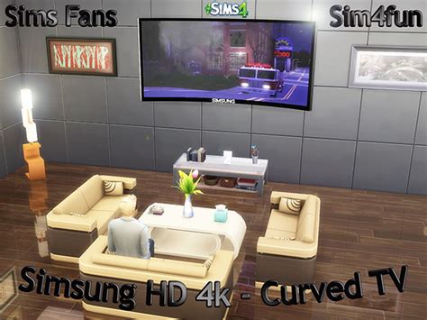 Simsung Hd 4k Curved Tv By Sim4fun At Sims Fans Sims 4 Updates