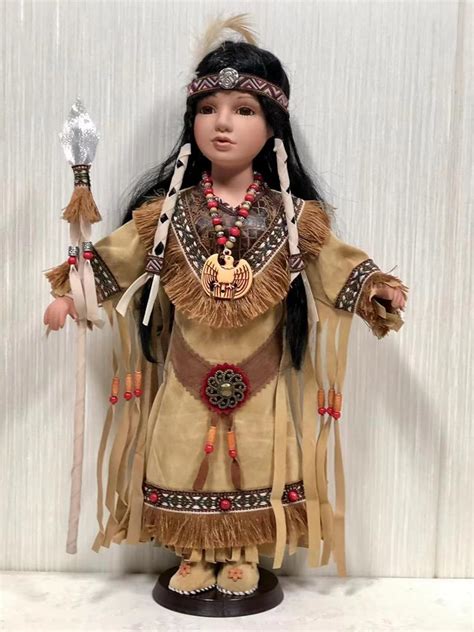 kinnex collections since 1997 16 collectible native american indian porcelain doll