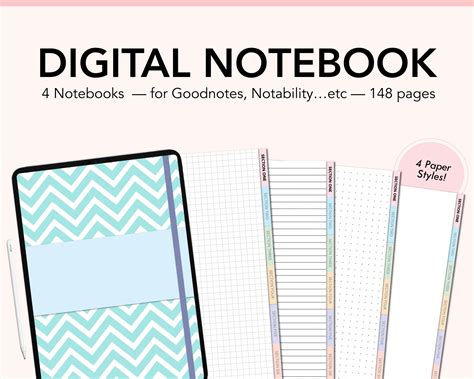 Digital Notebook Goodnotes Template Goodnotes Notebook Etsy