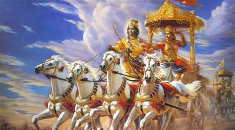Krishna Arjuna Chariot Painting At Explore