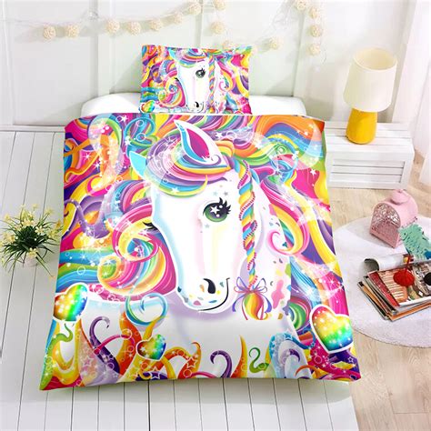 Colorful Rainbow Unicorn Bedding Set Unilovers