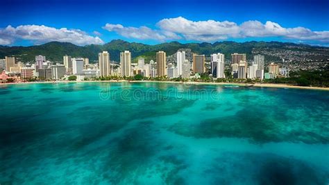 Aerial Shoot Hawaii Island Oahu Honolulu Kaimana Beach Pacific