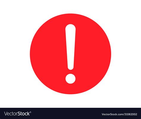 Round Warning Sign In Red Flat Design Error Alert Vector Image
