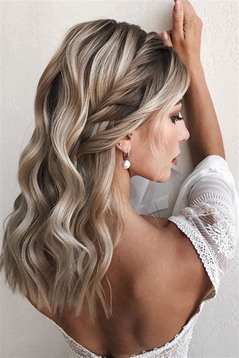 33 wedding hairstyles with hair down wedding hairstyles down with side braid lena bobs