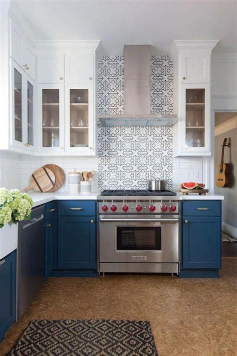 Trend Were Loving Two Toned Kitchens — Farmhouse Living Blue Lower