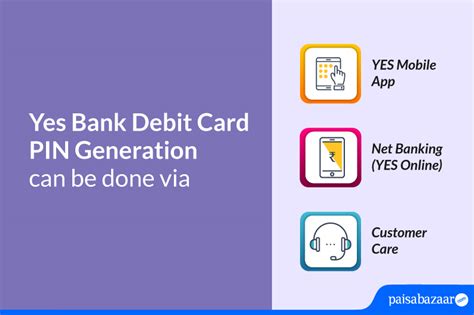 how to generate yes bank debit card pin online and offline