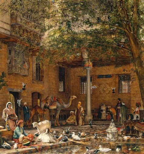 john frederick lewis the courtyard of the coptic patriarch s house in cairo art cairo