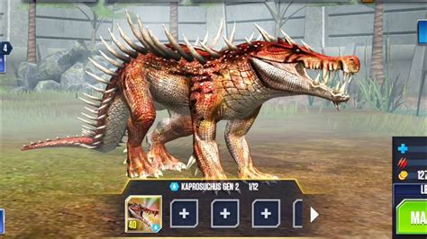 Kaprosuchus Gen Level Jurassic World The Game Youtube