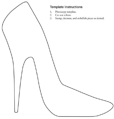 Free Printable Stiletto Shoe Template Shoe Template Paper Shoes