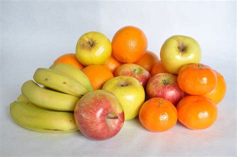 Fruit Mix With Bananas Tangerines And Apples Free Image Download