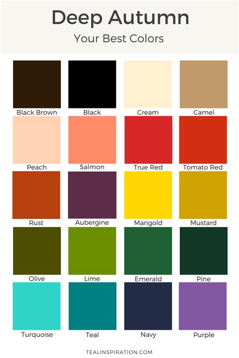 how to find your best colors deep autumn deep autumn color palette deep autumn palette