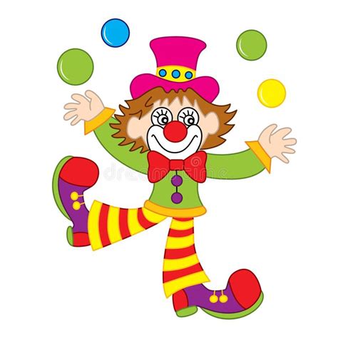 Vector Funny Clown Juggling Stock Vector Illustration Of Buffoon