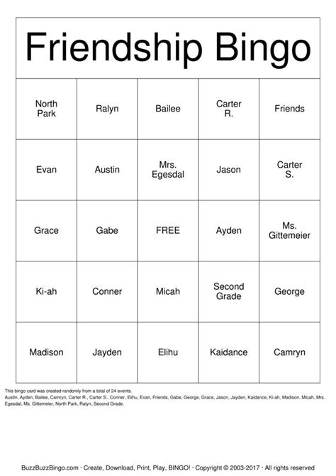 Tell me about your last birthday. Friendship Bingo Bingo Cards to Download, Print and Customize!
