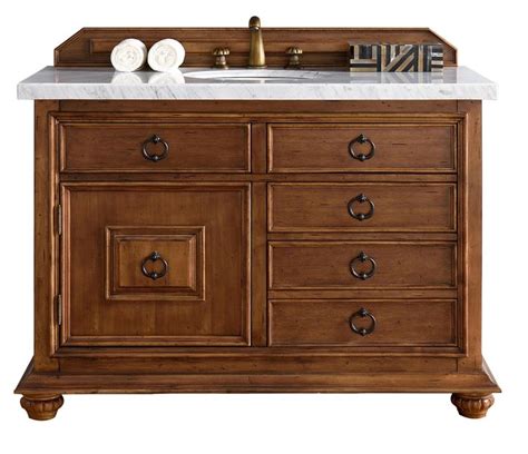 Standing strong on oblique legs and dressed with a calacatta quartz countertop, this vanity will surely create beauty and casual elegance in your bathroom or powder room. 48" James Martin Bathroom Vanity | Single sink vanity ...