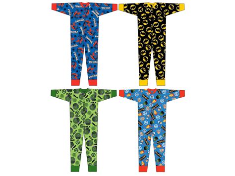 Kids Boys 100 Cotton Onesies Pyjamas Superhero Pjs Sleep Suit Size 4