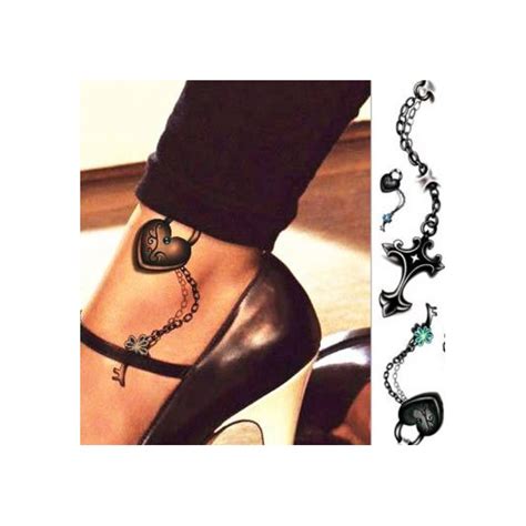 Alors le tatouage de cheville est une possibilité qui pourrait vous plaire. Tatouage temporaire chaine de cheville croix religion