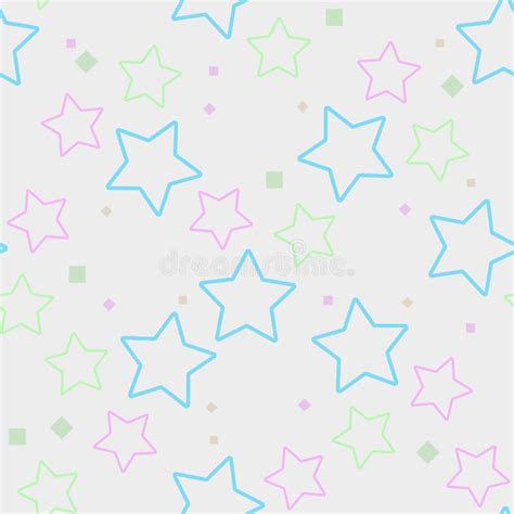 Seamless Pattern Colorful Stars Background Pastel Colors On White Eps