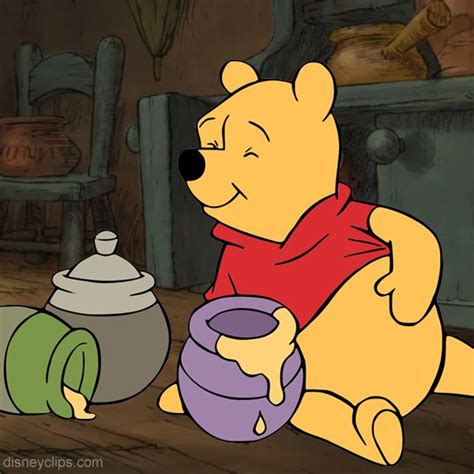Clip Art Of Winnie The Pooh With His Honey Pots Disney Winniethepooh Funny Pics Funny