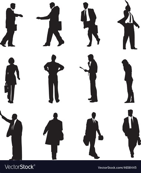 Businessmen Silhouettes Set Royalty Free Vector Image