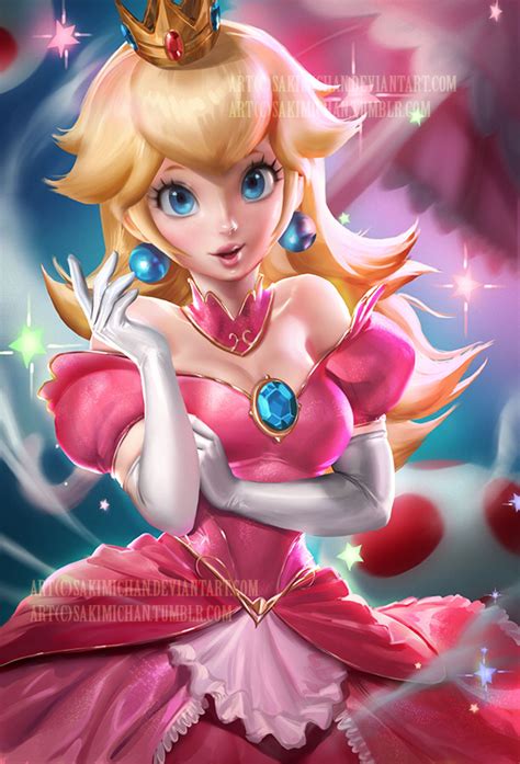 Peachy By Sakimichan On Deviantart Peach Mario Super Mario Art