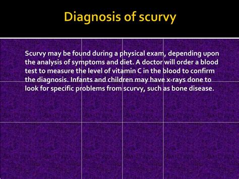 Ppt Scurvy Causes Symptoms Daignosis Prevention And Treatment