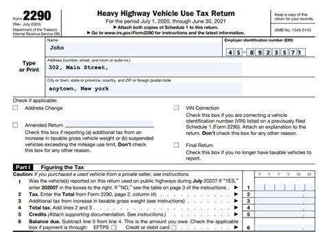 2290 Form Printable