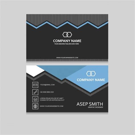 Blue And Polygonal Business Card Vector Free Download