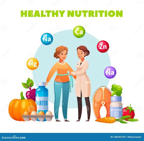 Nutritionist Diet Cartoon Composition Stock Vector Illustration Of