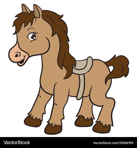 Cartoon Farm Animals Cute Horse Smileseps 10 Vector Image
